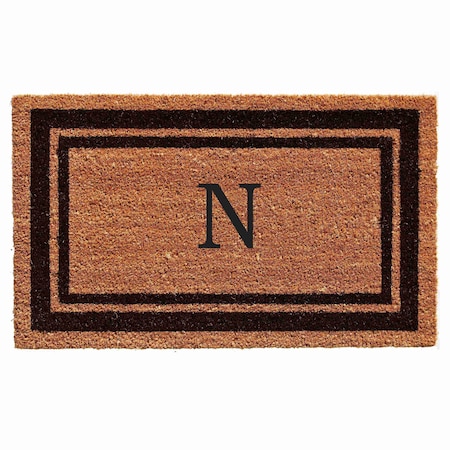Calloway Mills Monogram Door Mat, Natural, Black, 24 in W x 48 in L 152962448N
